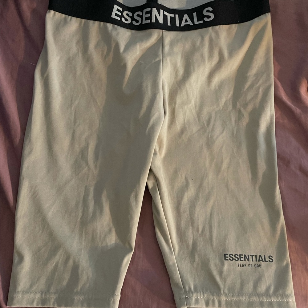 Fear of god Essentials Tan Biker shorts